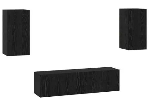 Set comodă TV cu raft Altele 4 pcs Stejar negru Mediu 60 x 30 x 30 cm - 2/5
