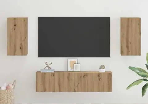 Set comodă TV cu raft 4 pcs stejar artizanal 30.5 x 30 x 60 cm - 1/5