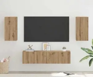 vidaXL Set comodă TV cu raft 4 pcs stejar artizanal 30.5 x 30 x 60 cm