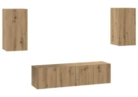 Set comodă TV cu raft 4 pcs stejar artizanal 30.5 x 30 x 60 cm - 2/5