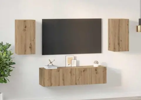 Set comodă TV cu raft 4 pcs stejar artizanal 30.5 x 30 x 60 cm - 4/5