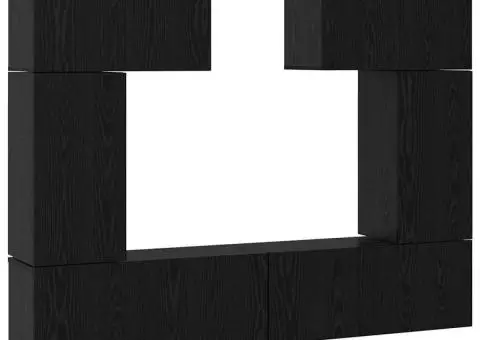 Set comodă TV 6 pcs Stejar negru 80 x 30 x 30 cm Lemn compozit - 2/5