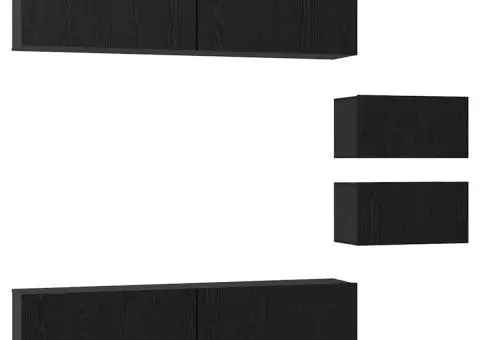 Set comodă TV Pe perete 6 pcs Stejar negru 80 x 30 x 30.5 cm - 2/5