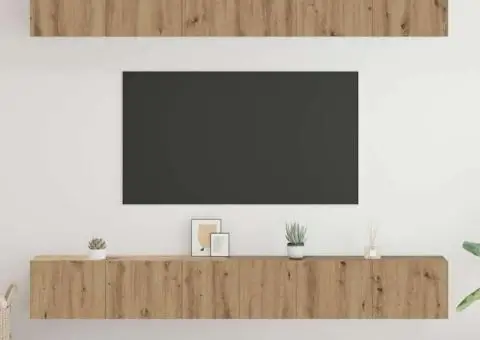 Set comodă TV cu raft 6 pcs stejar artizanal 60 x 30 x 35 cm - 1/5