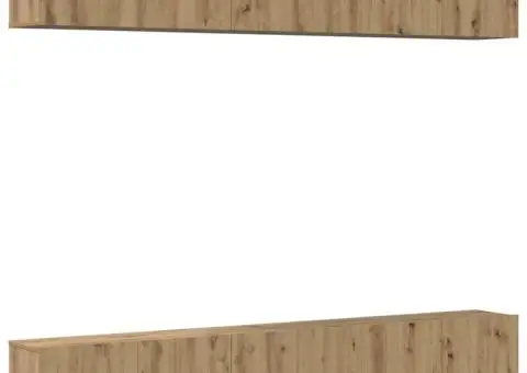 Set comodă TV cu raft 6 pcs stejar artizanal 60 x 30 x 35 cm - 2/5