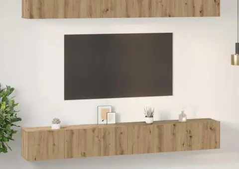 Set comodă TV cu raft 6 pcs stejar artizanal 60 x 30 x 35 cm - 4/5