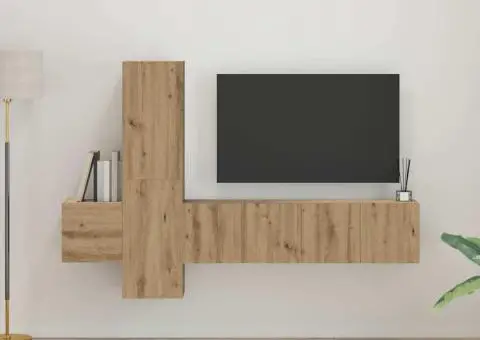 Set comodă TV 5 pcs stejar artizanal Mediu Lemn compozit - 1/5