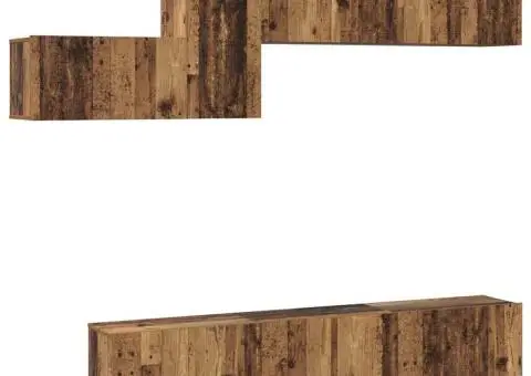 Set comodă TV 7 pcs Lemn vechi 60 x 30 x 30 cm Lemn compozit - 2/5