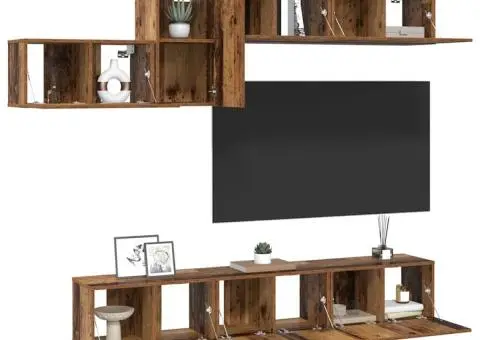 Set comodă TV 7 pcs Lemn vechi 60 x 30 x 30 cm Lemn compozit - 3/5