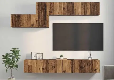 Set comodă TV 7 pcs Lemn vechi 60 x 30 x 30 cm Lemn compozit - 4/5