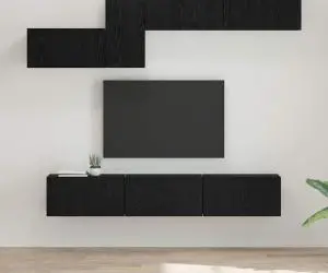 vidaXL Set comodă TV 7 pcs Stejar negru 60 x 30 x 30 cm Lemn compozit