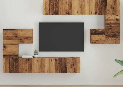 Set comodă TV 8 pcs Lemn vechi Mediu 30.5 x 30 x 30 cm - 1/5