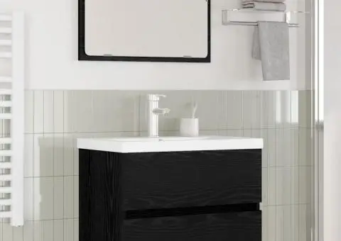 Set de mobilier pentru baie 3 pcs stejar artizanal - 1/5