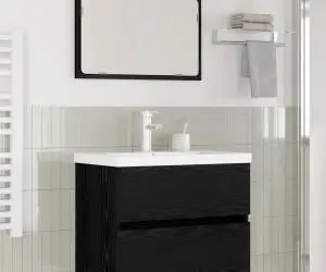 vidaXL Set de mobilier pentru baie 3 pcs stejar artizanal