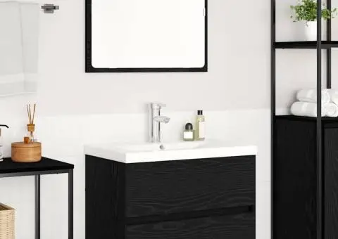 Set de mobilier pentru baie 3 pcs stejar artizanal - 4/5