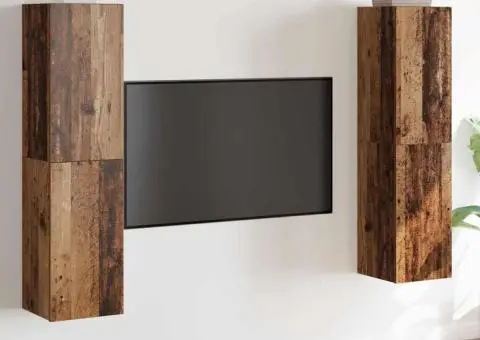 Set comodă TV 4 pcs Lemn vechi 30.5 x 30 x 60 cm Lemn compozit - 1/5