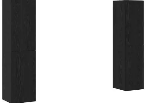 Set comodă TV cu raft Pe perete 4 pcs Stejar negru 30.5 x 30 x 60 cm - 2/5