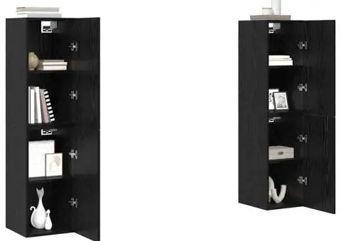 Set comodă TV cu raft Pe perete 4 pcs Stejar negru 30.5 x 30 x 60 cm - 3/5