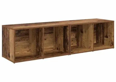 Set comodă TV 2 pcs Lemn Vechi 37 x 35 x 107 cm Lemn compozit - 2/5