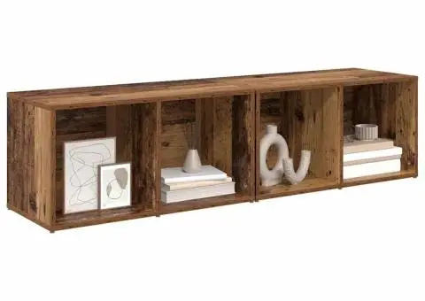 Set comodă TV 2 pcs Lemn Vechi 37 x 35 x 107 cm Lemn compozit - 3/5