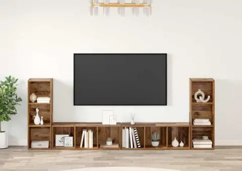 Cabinet TV 4 pcs Lemn vechi 37 x 35 x 107.5 cm Lemn stratificat - 1/5