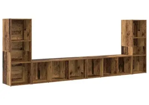 Cabinet TV 4 pcs Lemn vechi 37 x 35 x 107.5 cm Lemn stratificat - 2/5