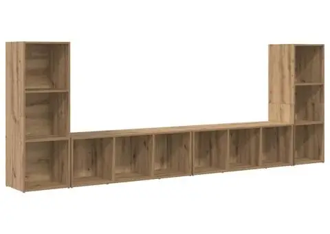 Cabinet TV cu raft 4 pcs Stejar artisanal 37 x 35 x 107.5 cm - 2/5