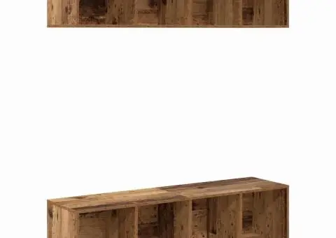 Set comodă TV 2 pcs Lemn vechi 37 x 37 x 142.5 cm Lemn compozit - 2/5