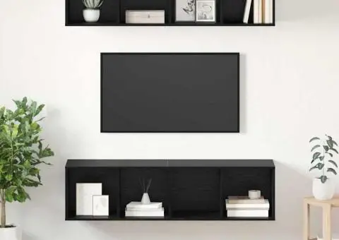 Set comodă TV 2 pcs Stejar negru 37 x 37 x 142.5 cm - 1/5