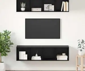 vidaXL Set comodă TV 2 pcs Stejar negru 37 x 37 x 142.5 cm