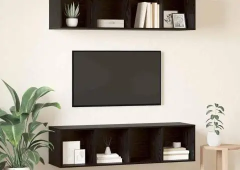 Set comodă TV 2 pcs Stejar negru 37 x 37 x 142.5 cm - 4/5