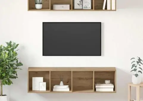 Set comodă TV 2 pcs stejar artizanal 37 x 37 x 142.5 cm - 1/5