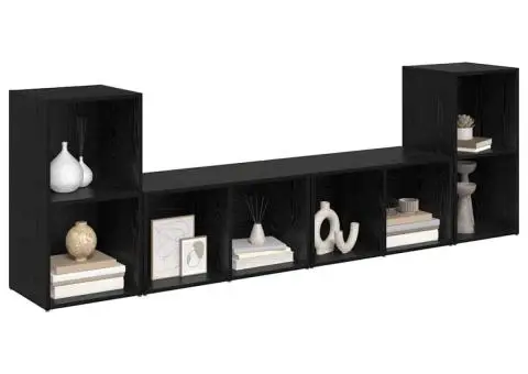 Set comodă TV cu raft 4 pcs Stejar negru 72 x 35 x 36.5 cm - 3/5