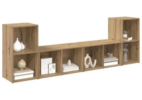 Set comodă TV cu raft 4 pcs Stejar artisanal 72 x 35 x 36.5 cm - 3/5