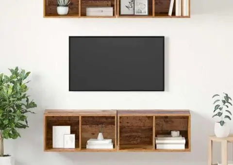 Dulap pentru TV pe Perete 4 pcs Lemn vechi 37 x 37 x 72 cm - 1/5