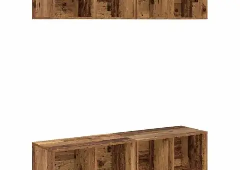 Dulap pentru TV pe Perete 4 pcs Lemn vechi 37 x 37 x 72 cm - 2/5