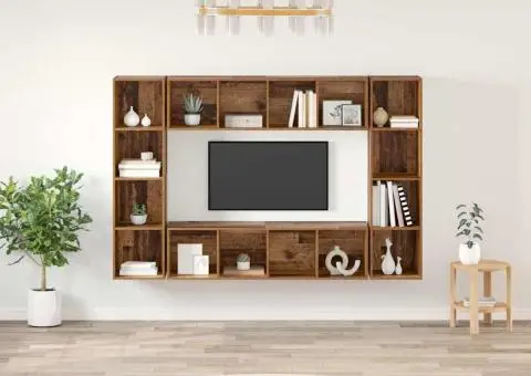 Set comodă TV 4 pcs Maro 37 x 37 x 142.5 cm Lemn compozit - 1/5