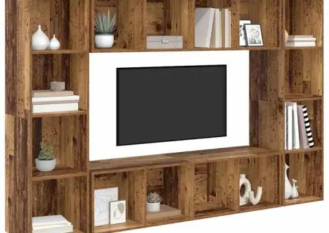 Set comodă TV 4 pcs Maro 37 x 37 x 142.5 cm Lemn compozit - 3/5