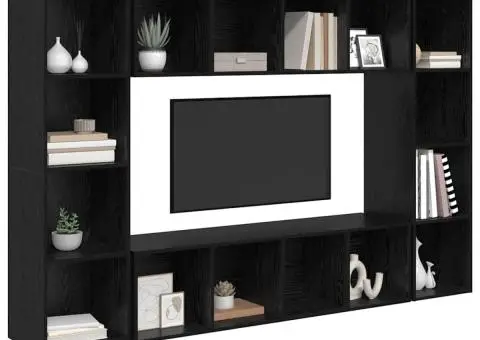 Set comodă TV 4 pcs Negru 37 x 37 x 142.5 cm Lemn compozit - 3/5