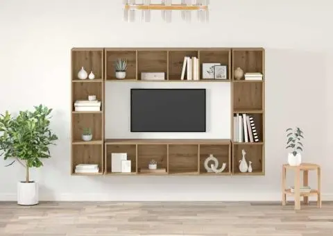 Set comodă TV 4 pcs Maro 37 x 37 x 142.5 cm Lemn compozit - 1/5