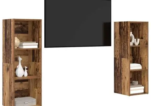 Set comodă TV 2 pcs Lemn vechi 107 x 35 x 37 cm Lemn compozit - 3/5