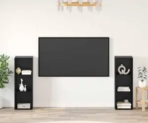 vidaXL Set comodă TV 2 pcs Stejar negru 107 x 35 x 37 cm Lemn compozit