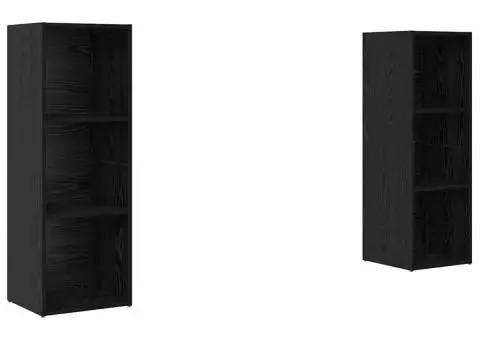 Set comodă TV 2 pcs Stejar negru 107 x 35 x 37 cm Lemn compozit - 2/5