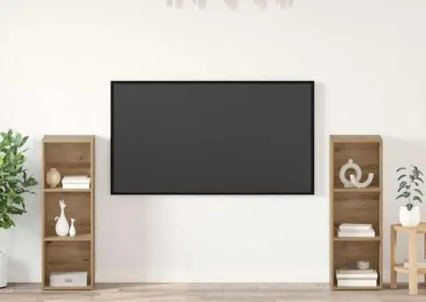 Set comodă TV cu raft 2 pcs Stejar artisanal 107 x 35 x 37 cm - 1/5