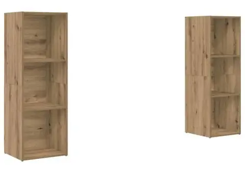 Set comodă TV cu raft 2 pcs Stejar artisanal 107 x 35 x 37 cm - 2/5