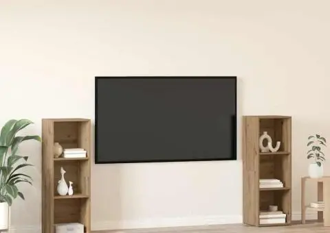 Set comodă TV cu raft 2 pcs Stejar artisanal 107 x 35 x 37 cm - 4/5