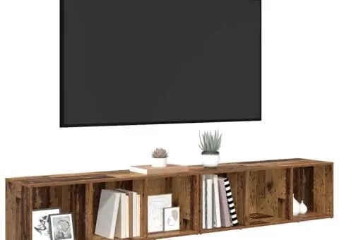 Set comodă TV 2 pcs Lemn Vechi 37 x 35 x 107 cm Lemn compozit - 3/5