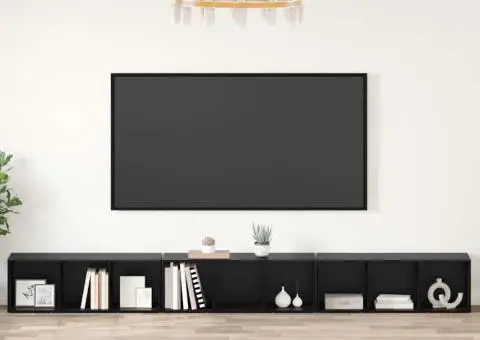 Cabinet TV 3 pcs Stejar negru 37 x 35 x 107.5 cm - 1/5