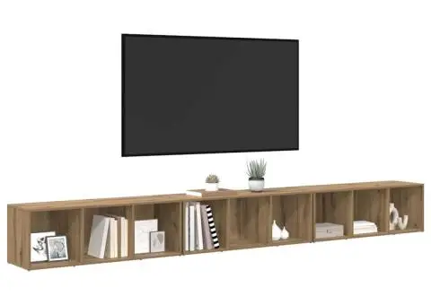 Cabinet TV 3 pcs stejar artizanal 37 x 35 x 107.5 cm - 3/5