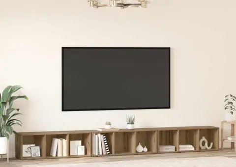 Cabinet TV 3 pcs stejar artizanal 37 x 35 x 107.5 cm - 4/5